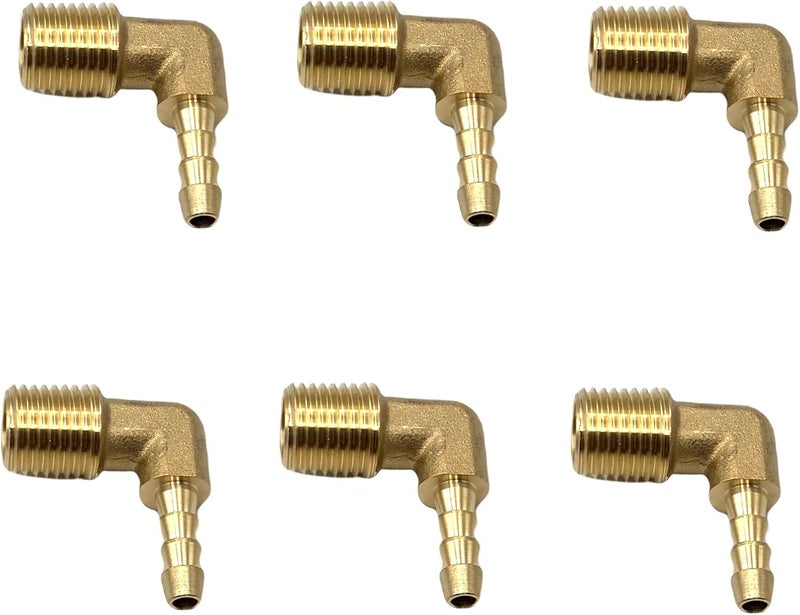 Bumugufu 6 Pcs Barb Elbow Fittings,1/4" NPT x 3/16" OD Right Angle Fittings for Low-pressure,Fuel,Air and Non-potable Water Chilling Application - Image 5